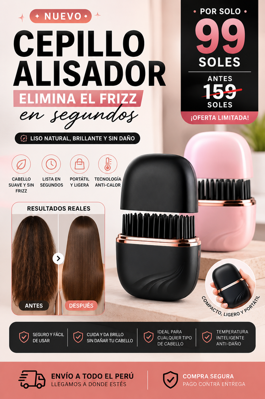Mini Brush Pro | Elimina el Frizz en Segundos | Cabello Liso y Brillante