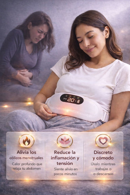 Cinturón Térmico Portátil Recargable – Alivio Inteligente para Cólicos Menstruales