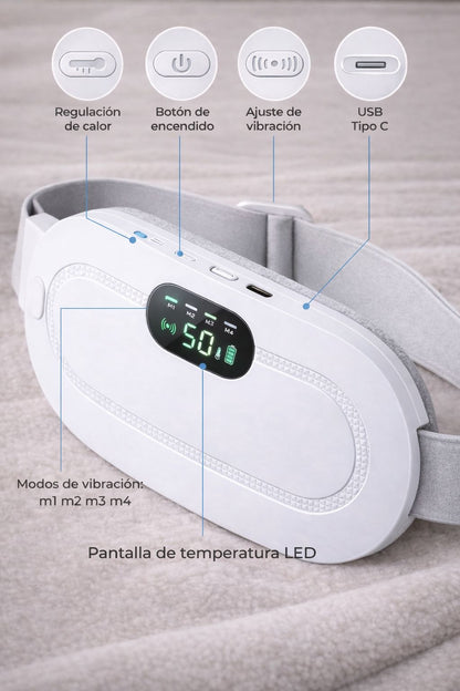 Cinturón Térmico Portátil Recargable – Alivio Inteligente para Cólicos Menstruales